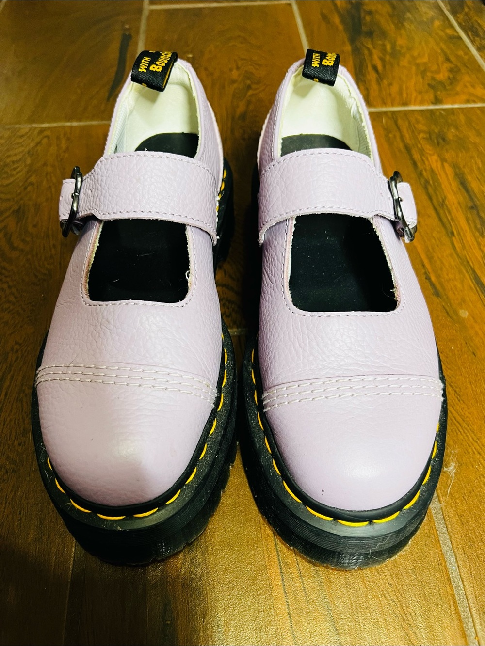 Dr. Martens Flower Buckle Platform Lilac Mary Jane Shoes Womens 8 - Picture 7 of 7